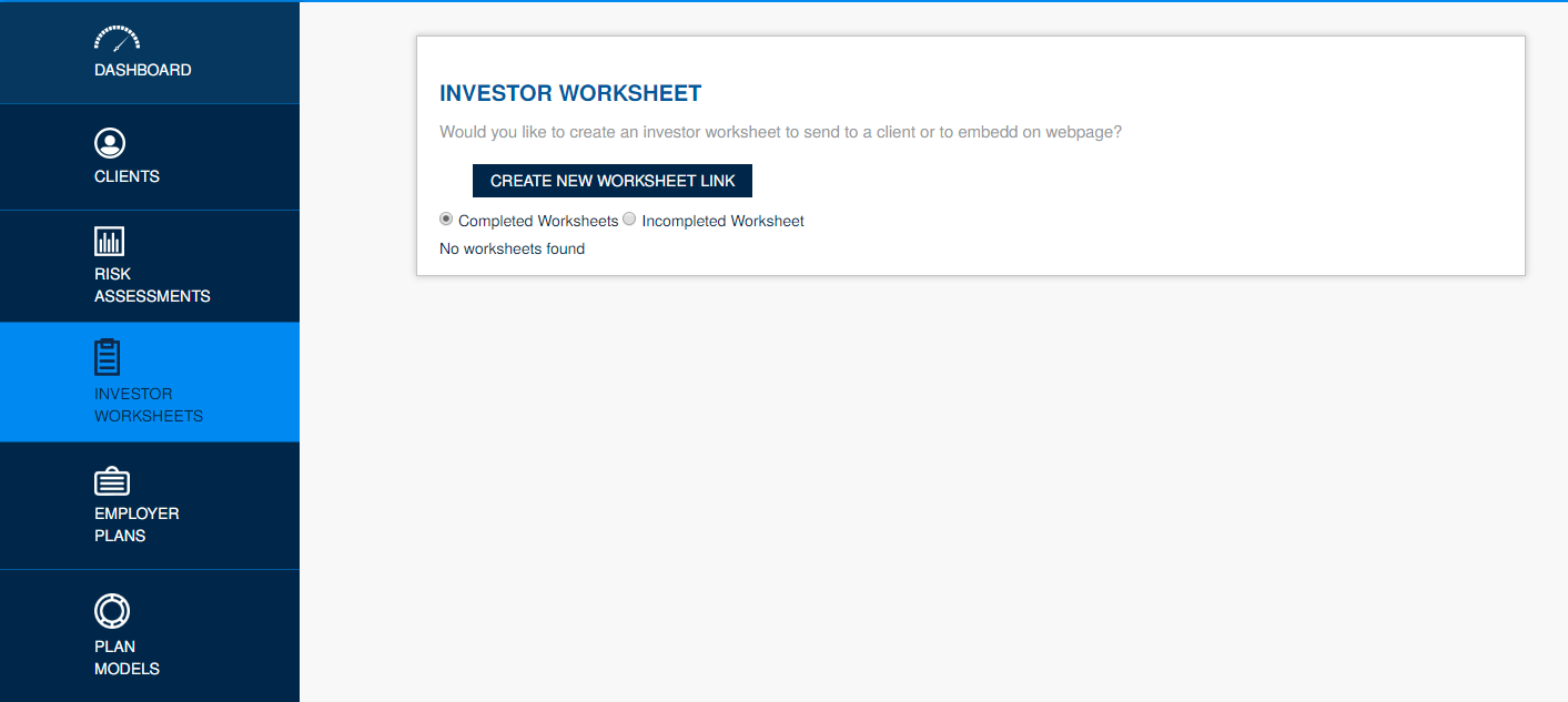 Investor Worksheet